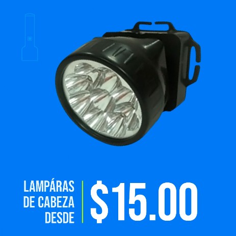 lampara led para cabeza de plastico en color negro