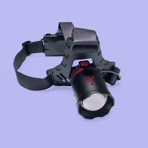 lampara para cabeza de plastico y elastico negro