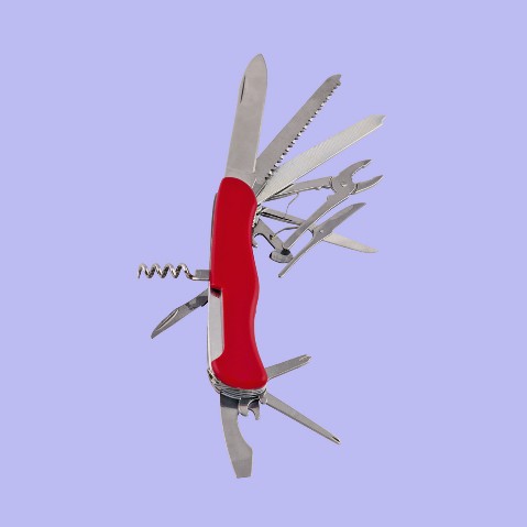 navaja grande con 11 herramientas de acero y plastico