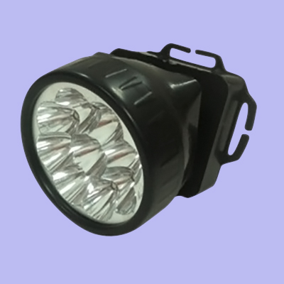 lampara para cabeza de plastico y elastico negro